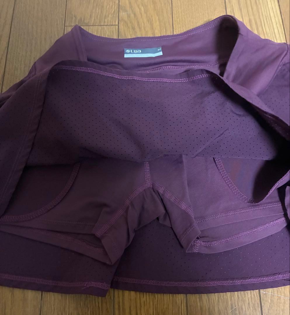 Lija パープル テニススカート ポケット付き