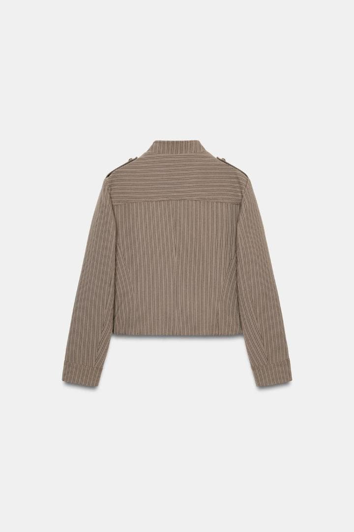 ZARA ストライプ柄フィットブレザー L　ナポレオン