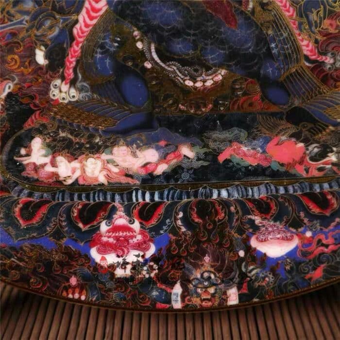 民国古磁器古玩コレクション陶磁盤五色大黒天財神陶磁盤陶磁器古磁器古器物