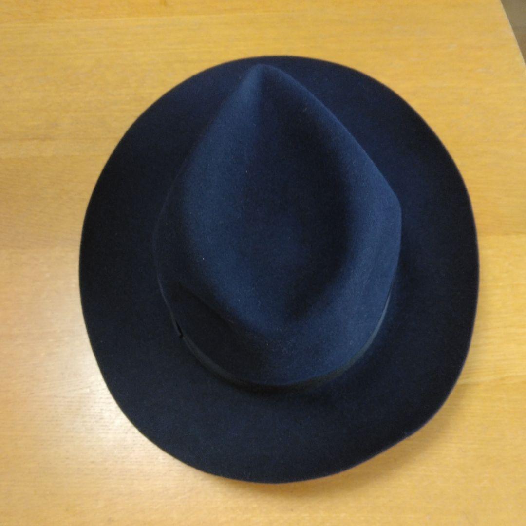 美品　イタリア製　BoRSalino ネイビー ウール フェルトハット
