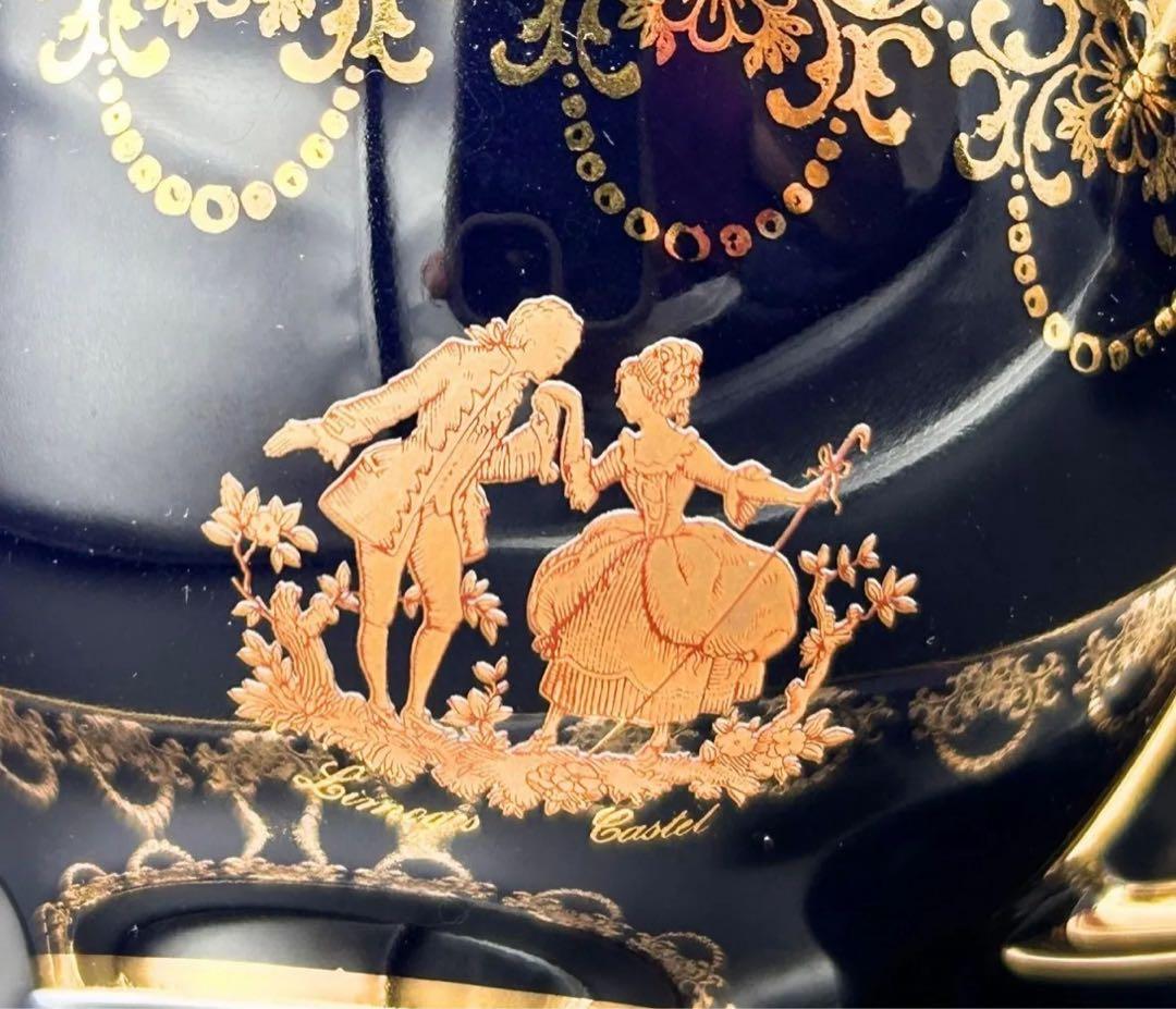 【希少】LIMOGES CASTEL 22K金彩 コバルト カップ&ペアセット