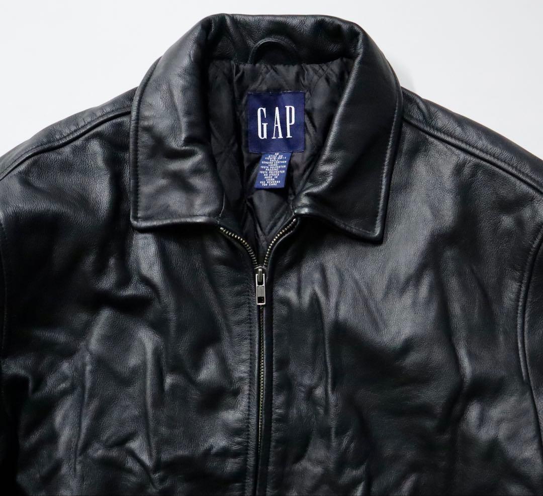 ク*ン様 90s OLD GAP レザージャケット ブラック 本革 M