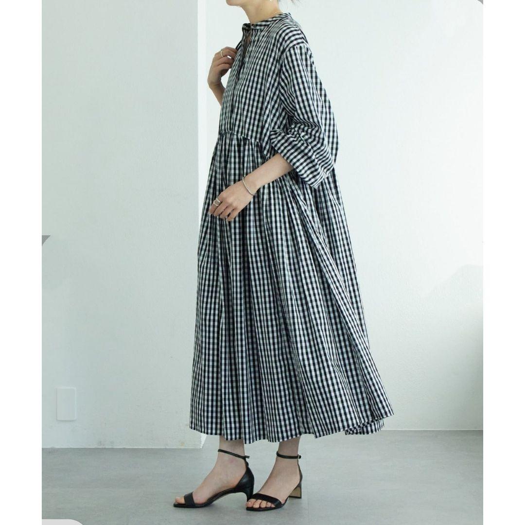 【未使用】BEARDSLEY ビアズリー 先染めギャザーワンピース S 2023