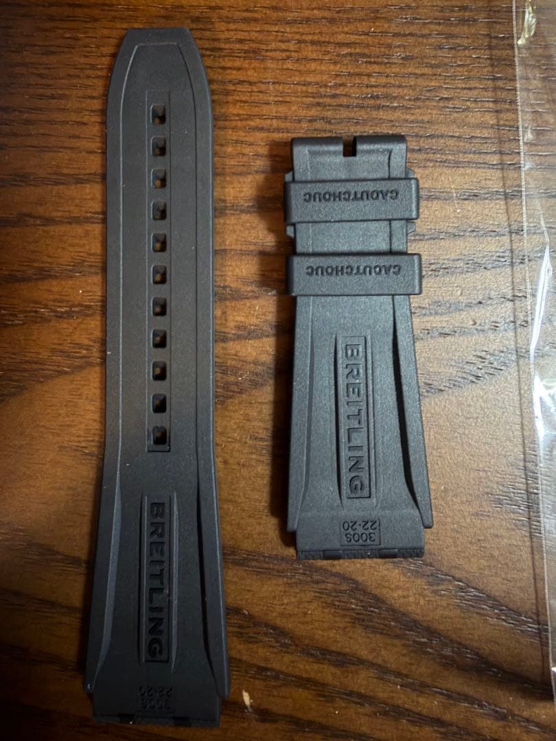 BREITLING ラバーベルト ブラック 22mm 中古 クロノマット純正
