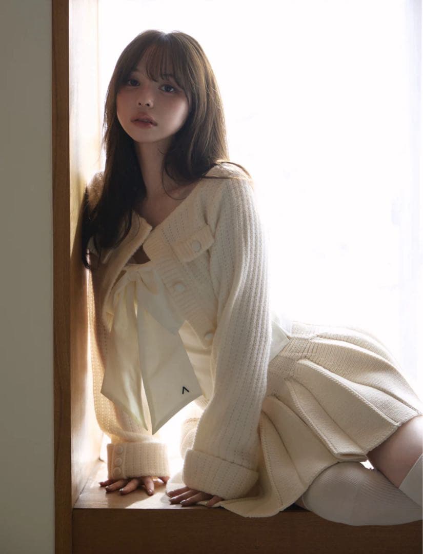 トップス andmary Twiggy tweed ribbon set tops