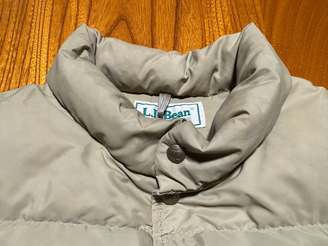 美品 80s L.L.Bean 縦型ポケット グースダウン ベスト ベージュ L