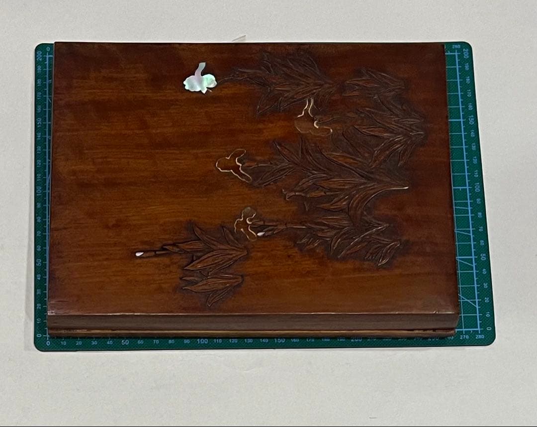 中国　美術　硯箱　在名有り