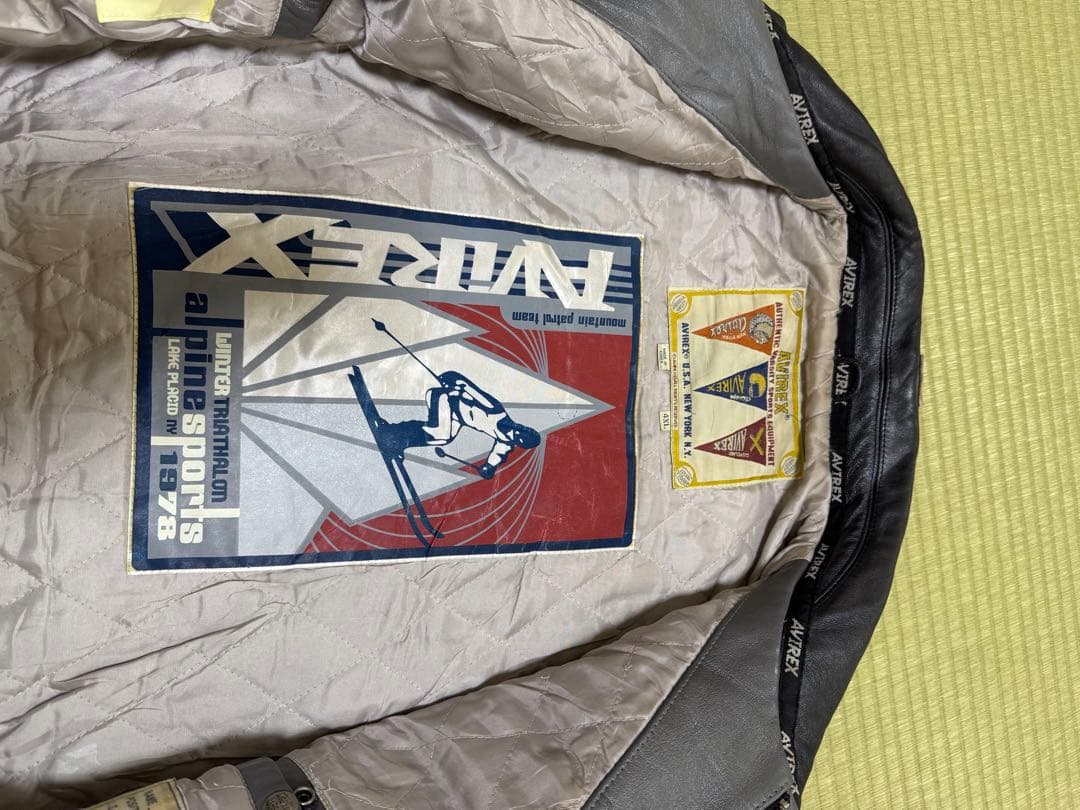 【身幅80cm！超希少4XL】AVIREX オールレザースタジャン訳ありゆるだぼ