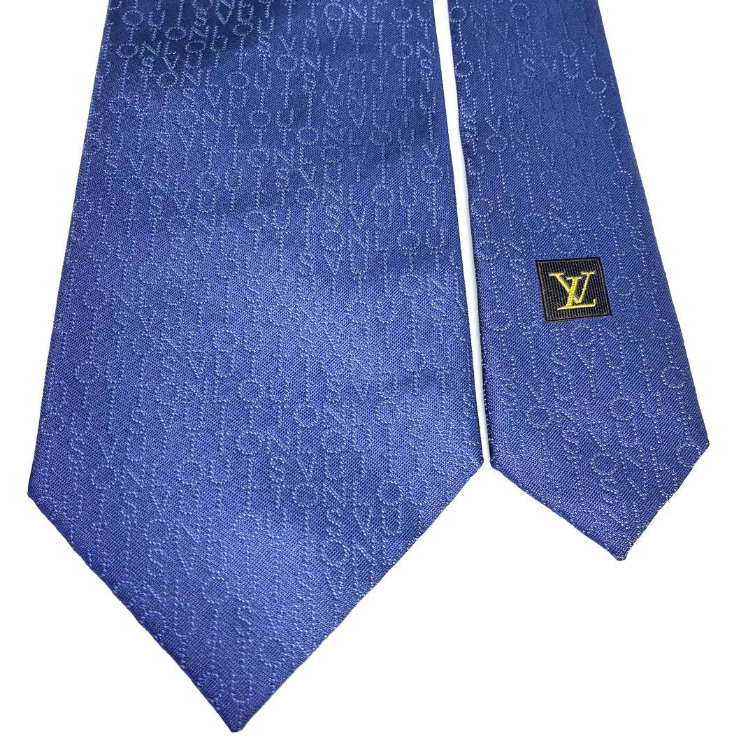 美品 ルイヴィトン LV ネクタイ ロゴ シルク