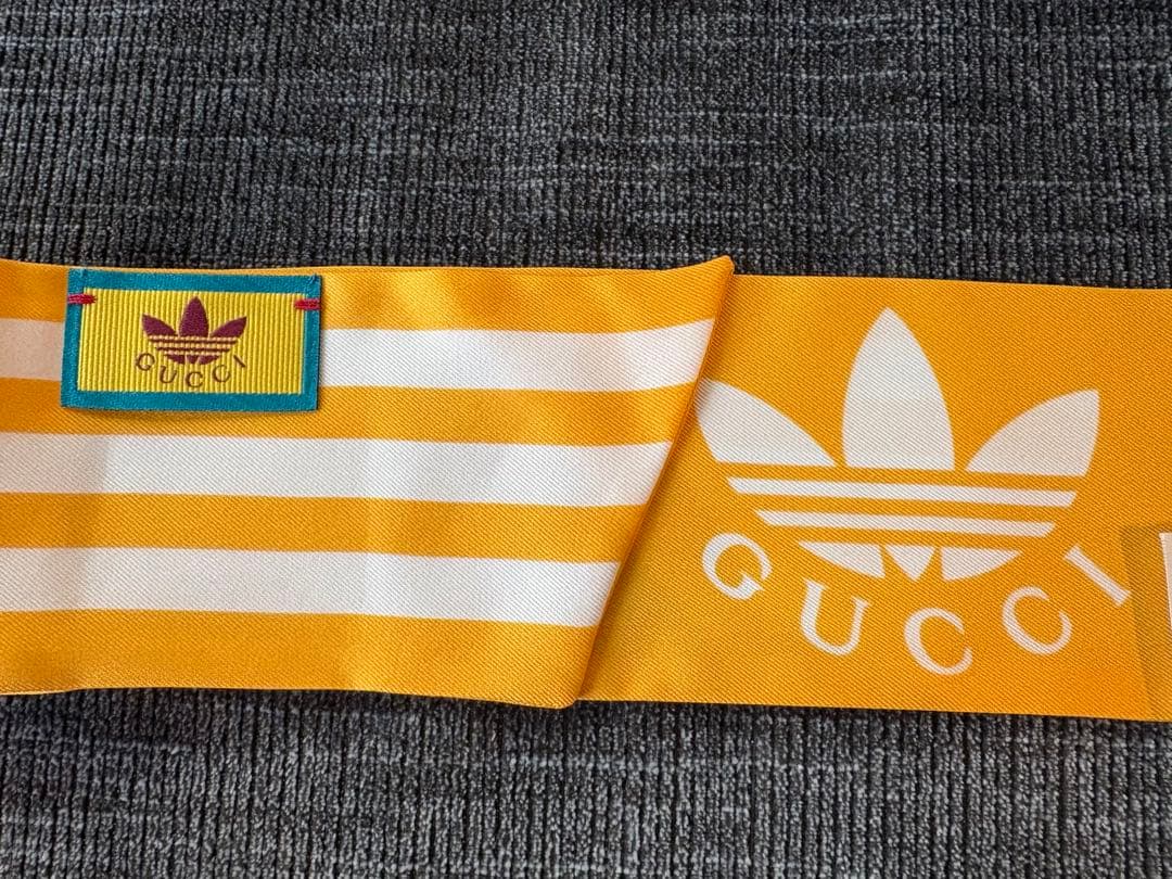 Gucci x Adidas コラボ ロゴ スカーフ 未使用 silk
