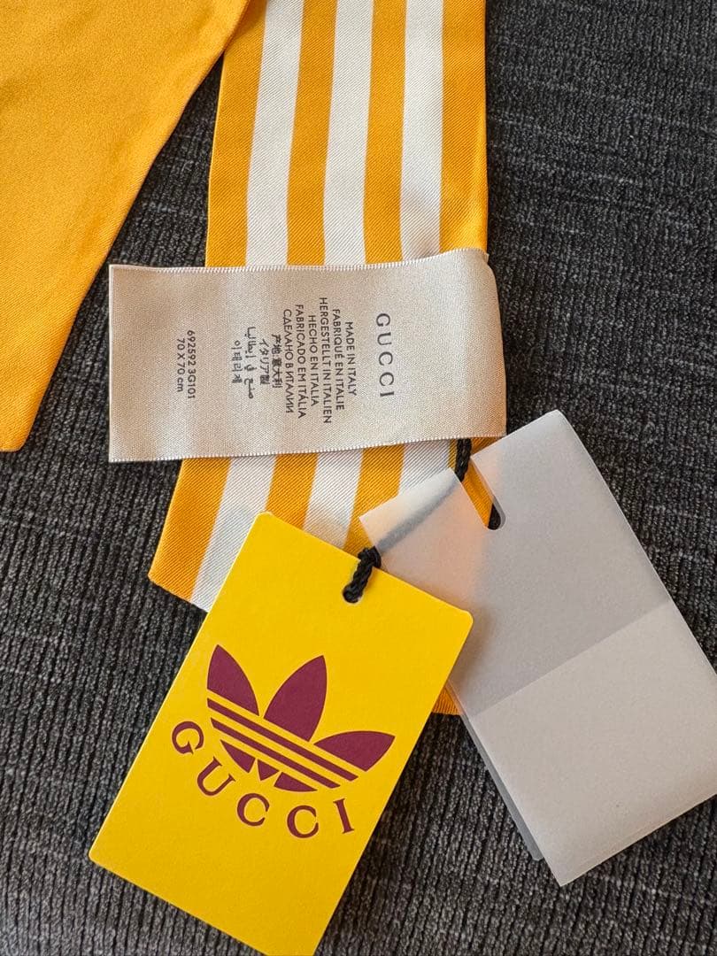 Gucci x Adidas コラボ ロゴ スカーフ 未使用 silk