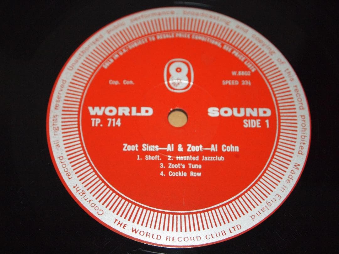 洋楽 AL & ZOOT IN LONDON (WORLD RECORD CLUB)