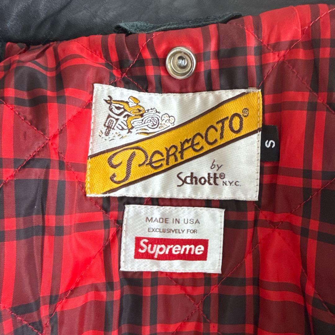 supreme×Schott ダブルライダースジャケット