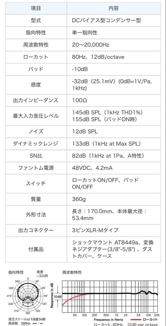 値下げ　audio technica ( オーディオテクニカ )AT4040