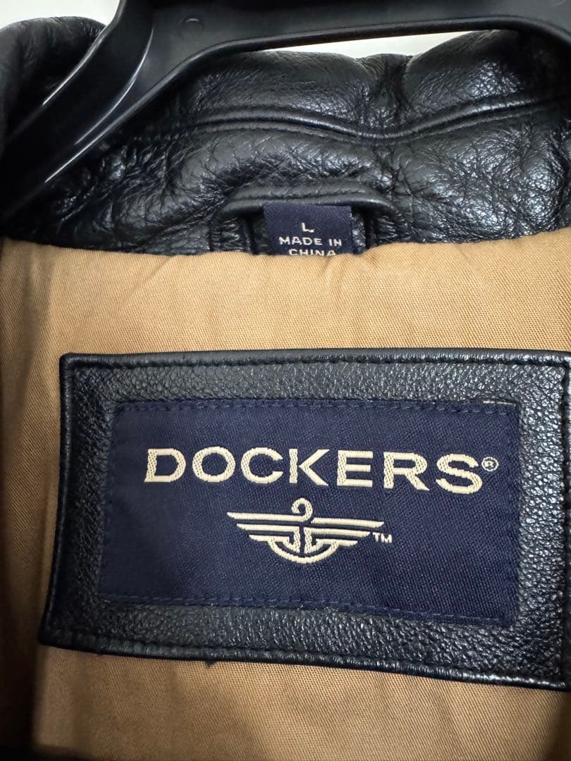 DOCKERS ブラック レザージャケット L
