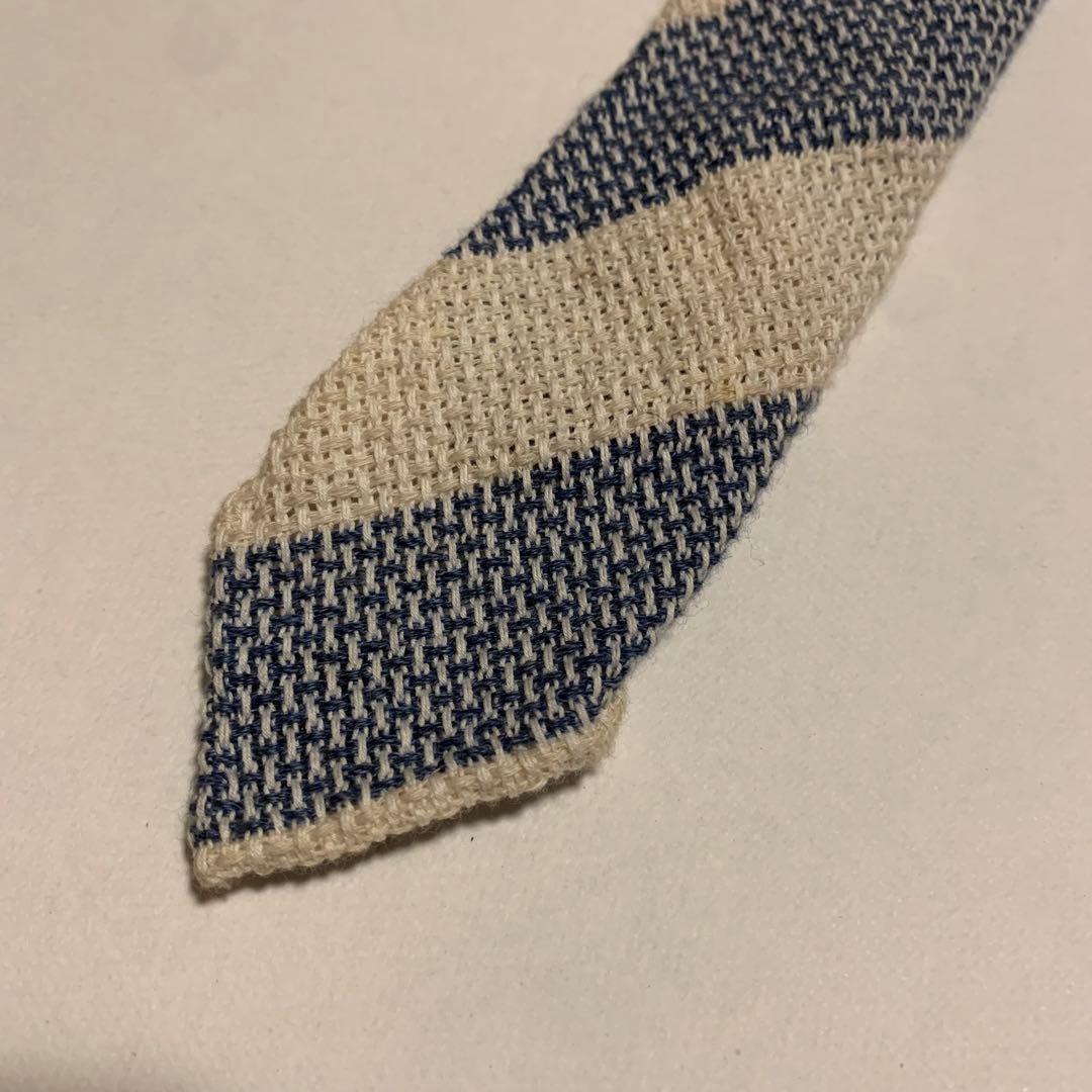 【セッテピエゲ】TIEYOURTIE タイユアタイ ネクタイ ストライプ 生成り