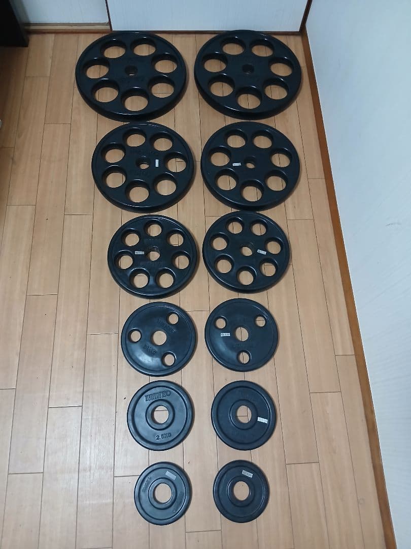 IVANKOイヴァンコ オリンピックプレートセット計107.5kg 穴径50mm
