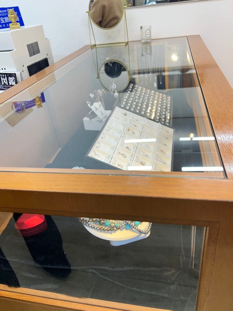 木製ジュエリーショーケース ガラス展示棚 什器 2台あり