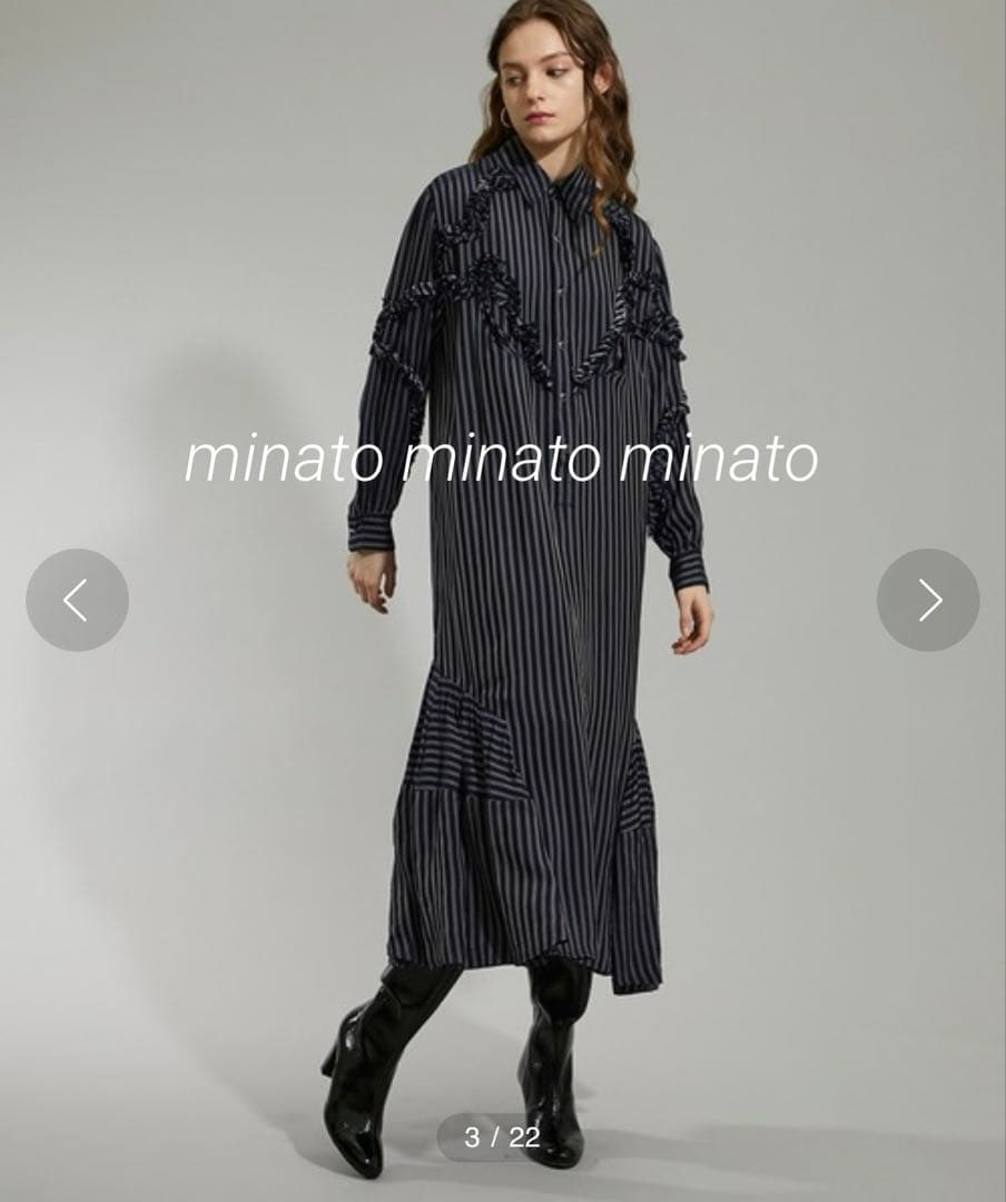 ヨシエコ  トーガプルラ キュプラストライプドレス 38 ゆったり