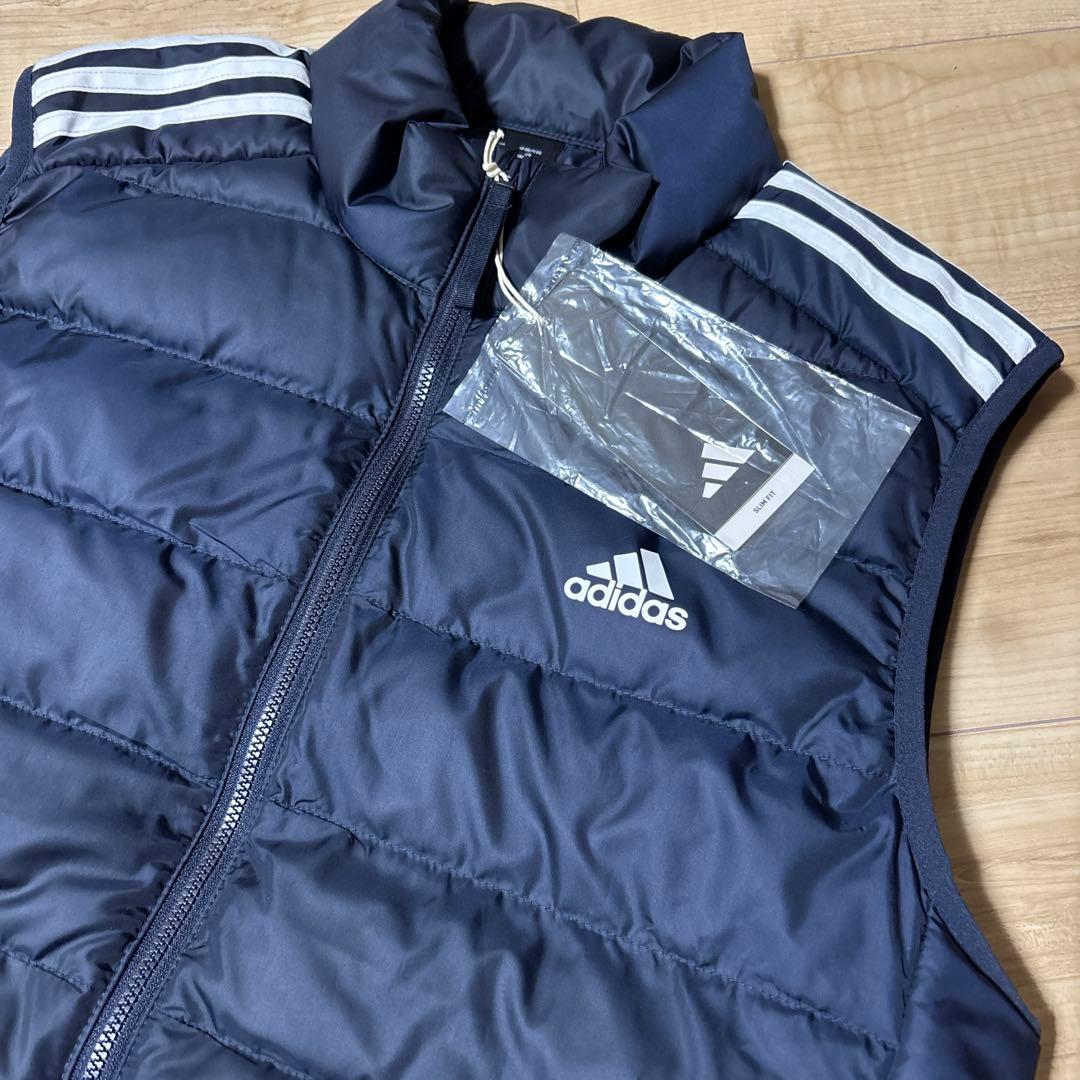 新品　アディダス　メンズ　エッセンシャルズ　ダウンベスト　ネイビー　紺　2XL