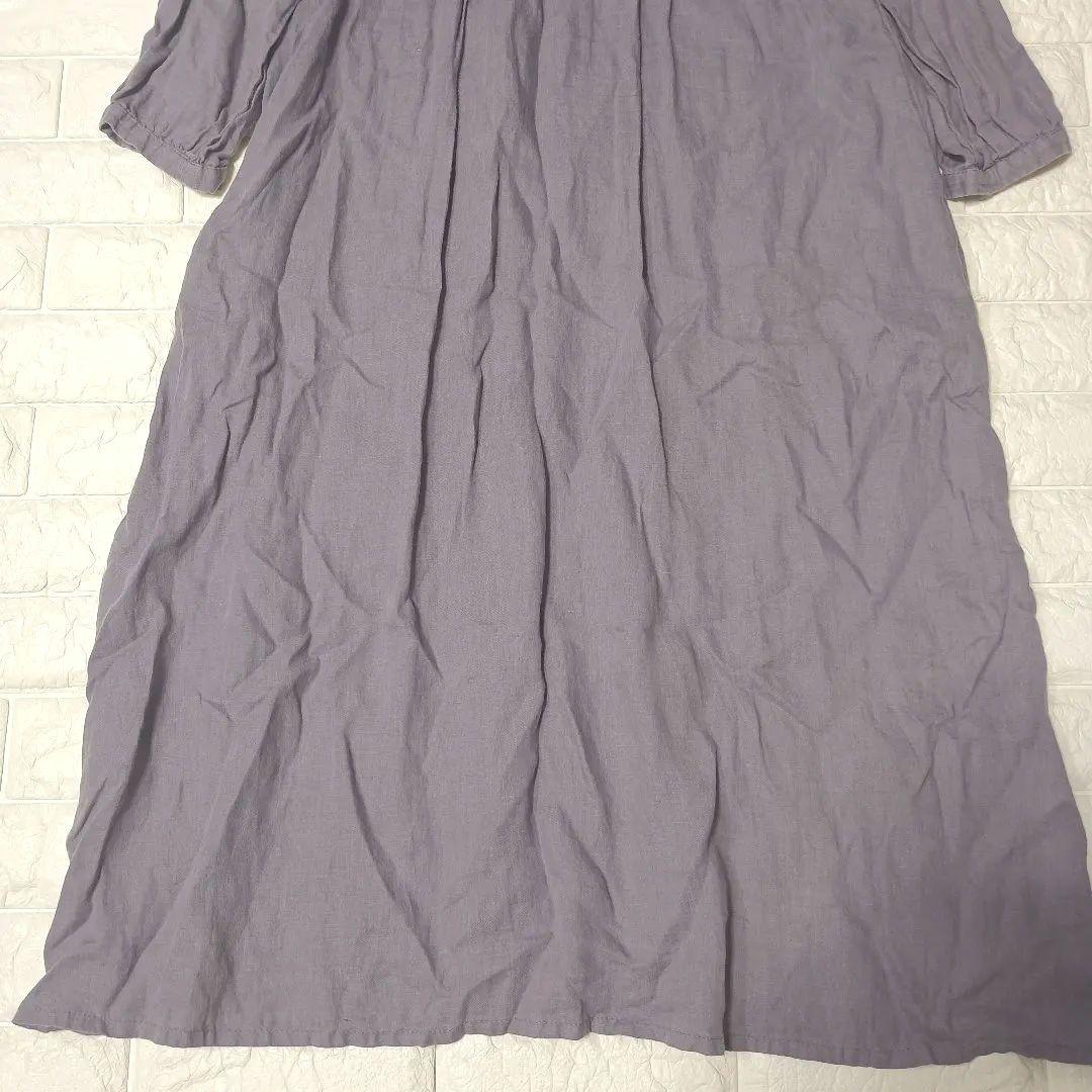 fog linen work ピンタックワンピース シャツ バンドカラー