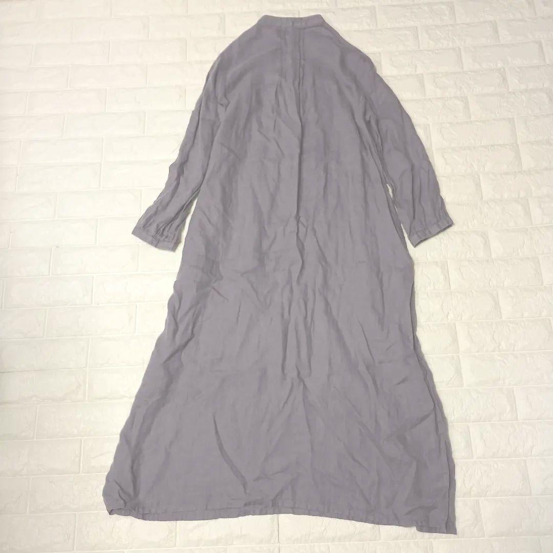 fog linen work ピンタックワンピース シャツ バンドカラー