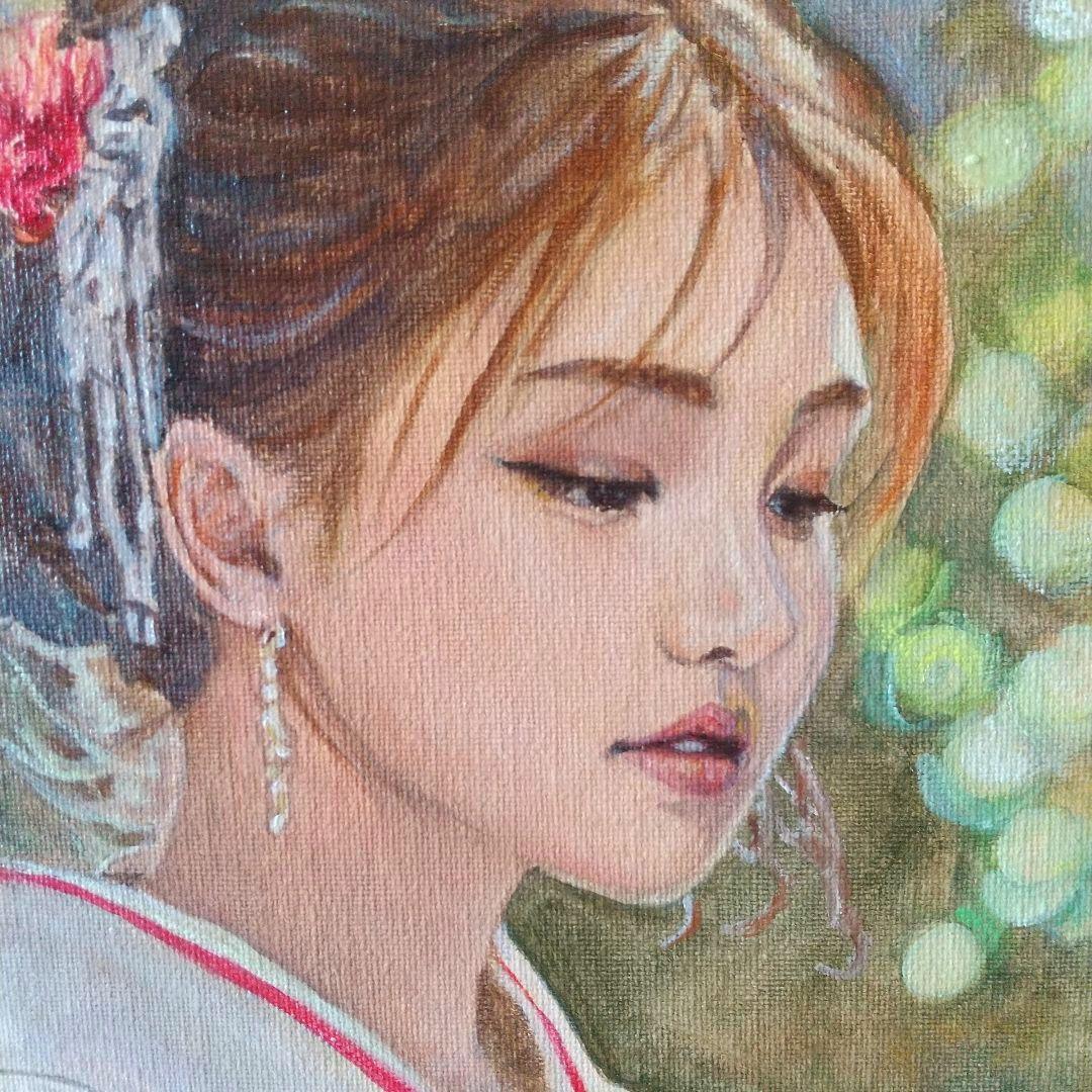 人物画#16 女性の肖像 油彩画 10号 F10 油絵