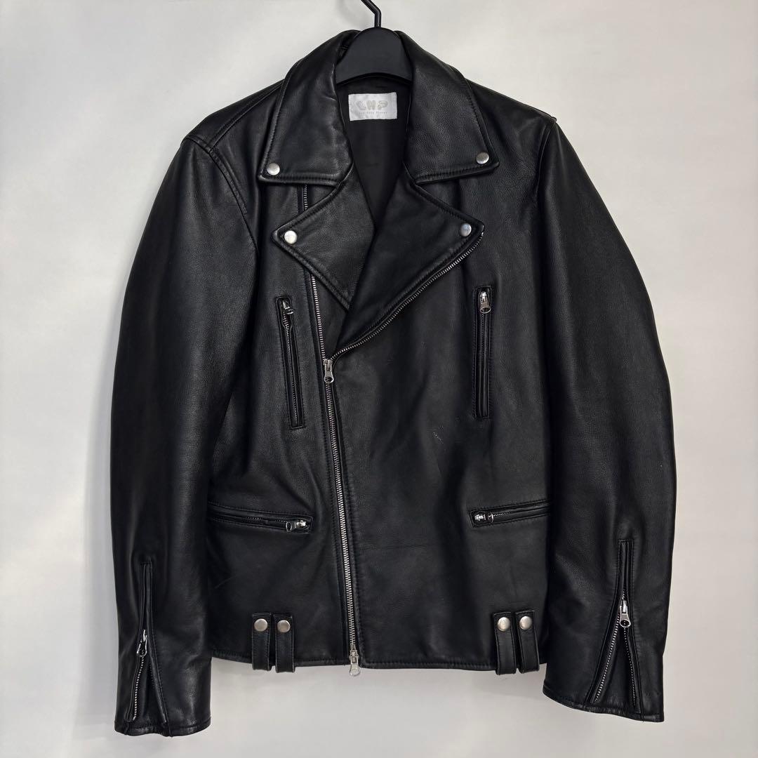【美品】ダブルライダースジャケット LHP ラムレザー ブラック Lサイズ 本革