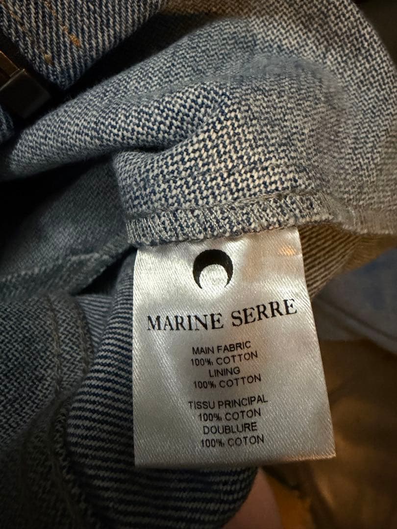 ジャケット・アウター MARINE SERRE WHITE LINE DENIM JACKET