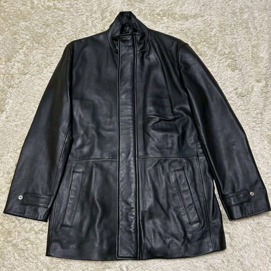 【美品】クリスチャンモード　ラムレザー　レザーコート　ハーフコート　ブラック　L