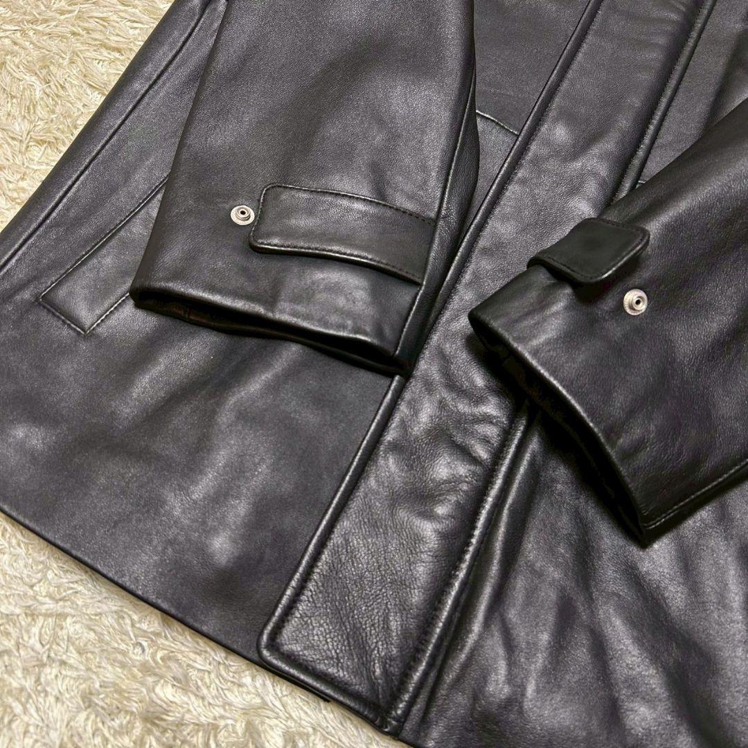 【美品】クリスチャンモード　ラムレザー　レザーコート　ハーフコート　ブラック　L