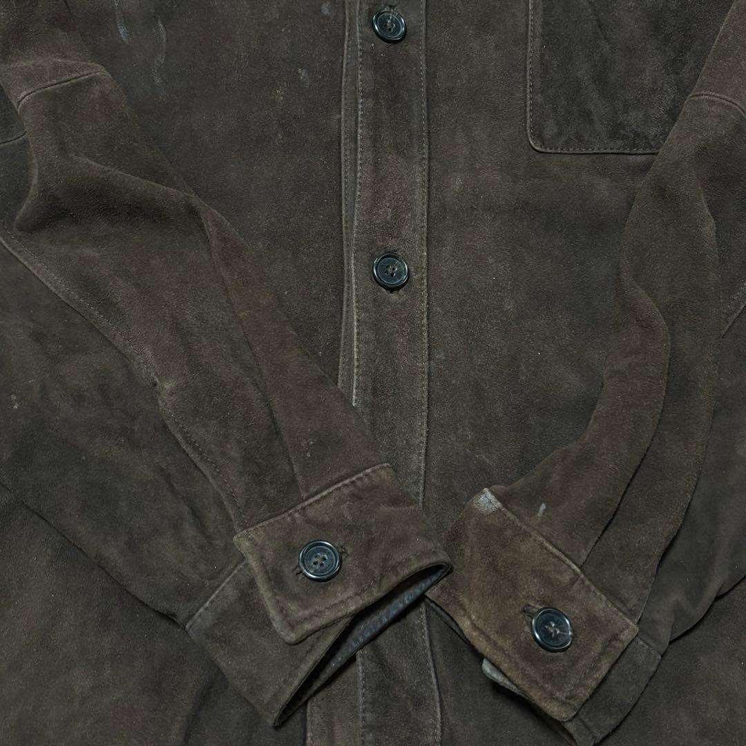 希少 Brooks Brothers 羊革 レザー スエードシャツ ジャケット