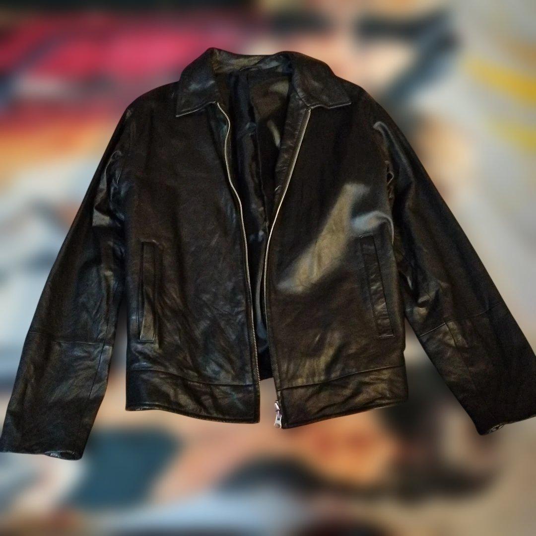 ラムレザー シングルライダースジャケット パンク　ロック　バイク