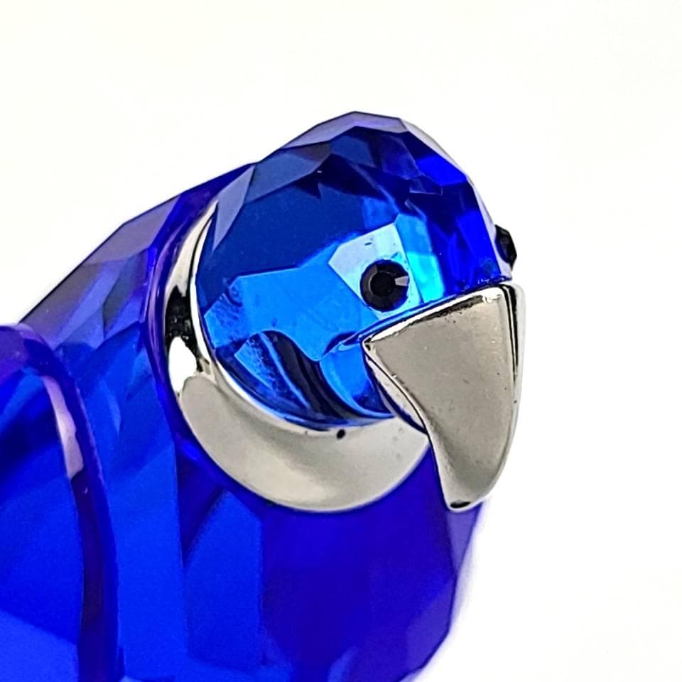 〇良品〇スワロフスキー　鳥　オウム　ブルー　置物　ファイギュリン