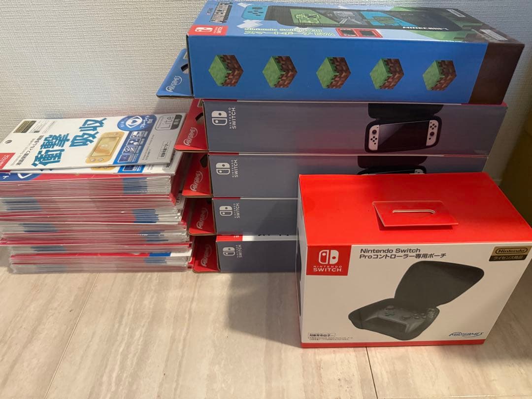 Nintendo Switch保護フィルム80枚とスマートポーチEVA5個セット