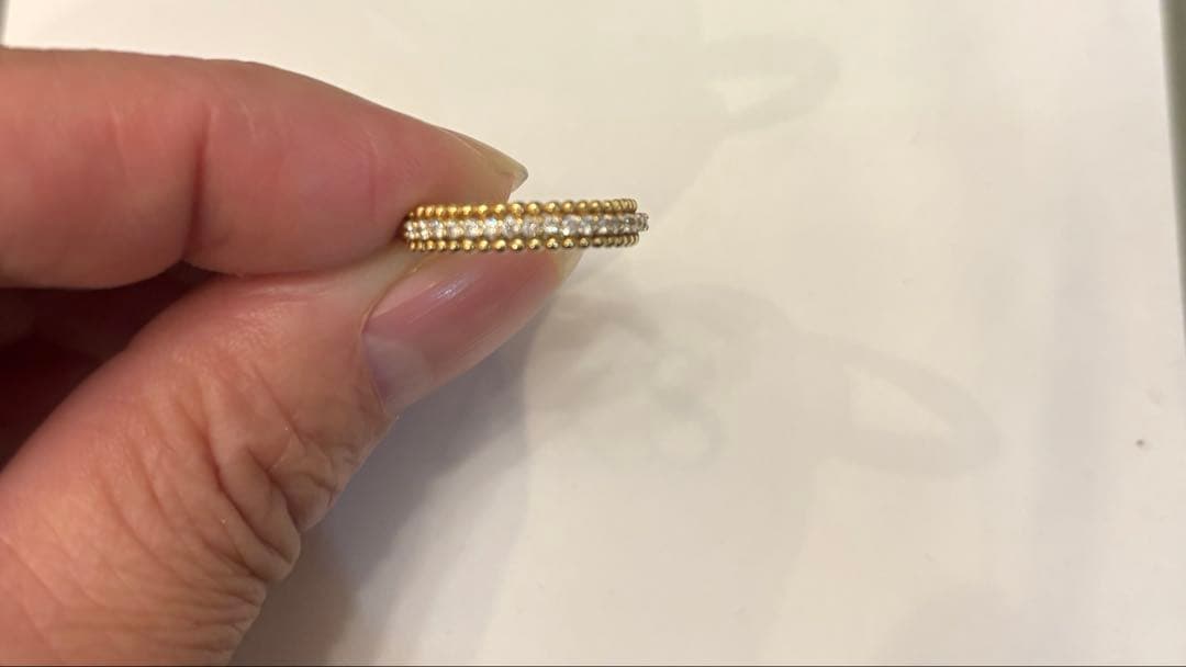 ヴァンドーム 青山　K18ダイヤモンドリング　ミル打ち　ハーフエタニティ