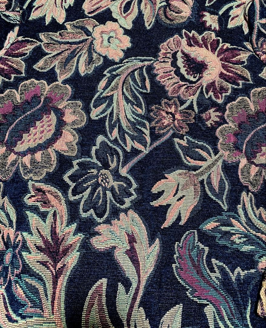 vintage ゴブランジャケット ヒョウ柄 オリエンタル 花 チャイナ 古着