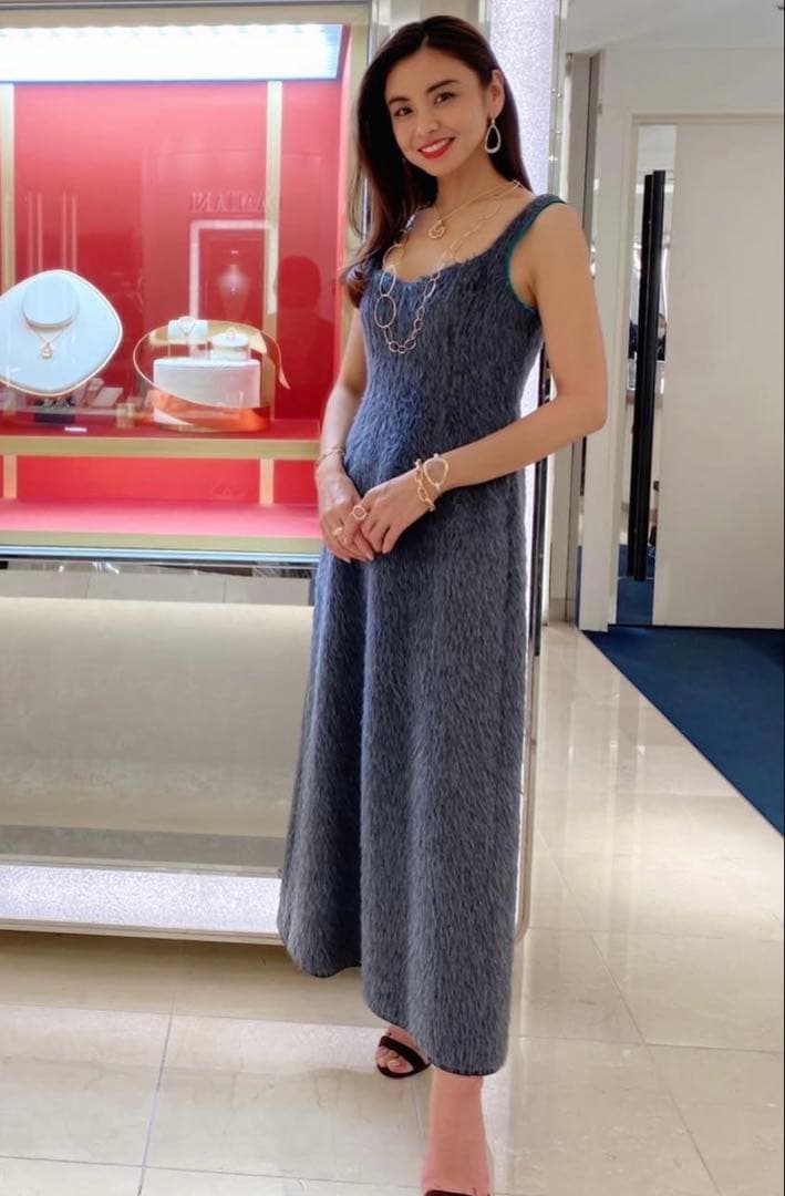 新品♡ブラミンク♡ワンピース♡滝沢眞規子さん着用♡シャギーニットロングドレス