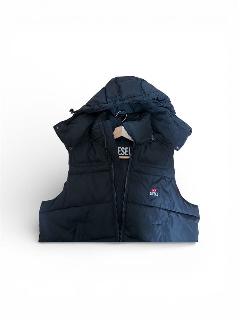 【美品】DIESEL ダウンベスト ブラック フード有