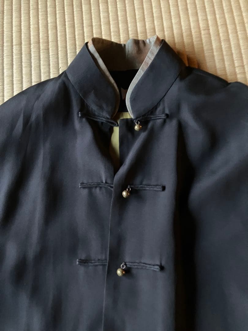 刺繍入り チャイナジャケット 100%シルク