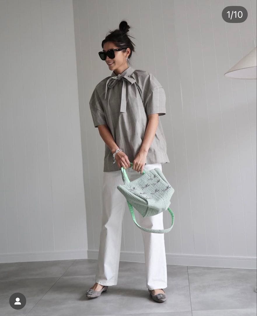 【美品】 Gypsophila ジプソフィア Town Bag(S)グリーン