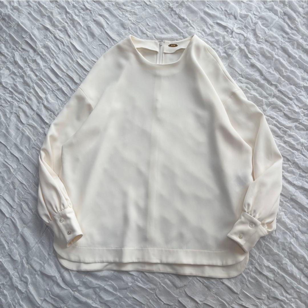 【美品】 ミューズドゥーズィエムクラス トリアセジョーゼットオーバーブラウス