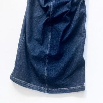 【大きいサイズ／美品】マックスマーラ　近年 ストレッチデニムマキシ丈ワンピース