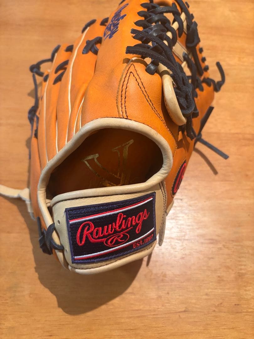 k*能様 Rawlings 12.5インチ 外野用 軟式グローブ キャメル　右利
