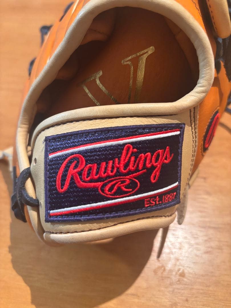 k*能様 Rawlings 12.5インチ 外野用 軟式グローブ キャメル　右利