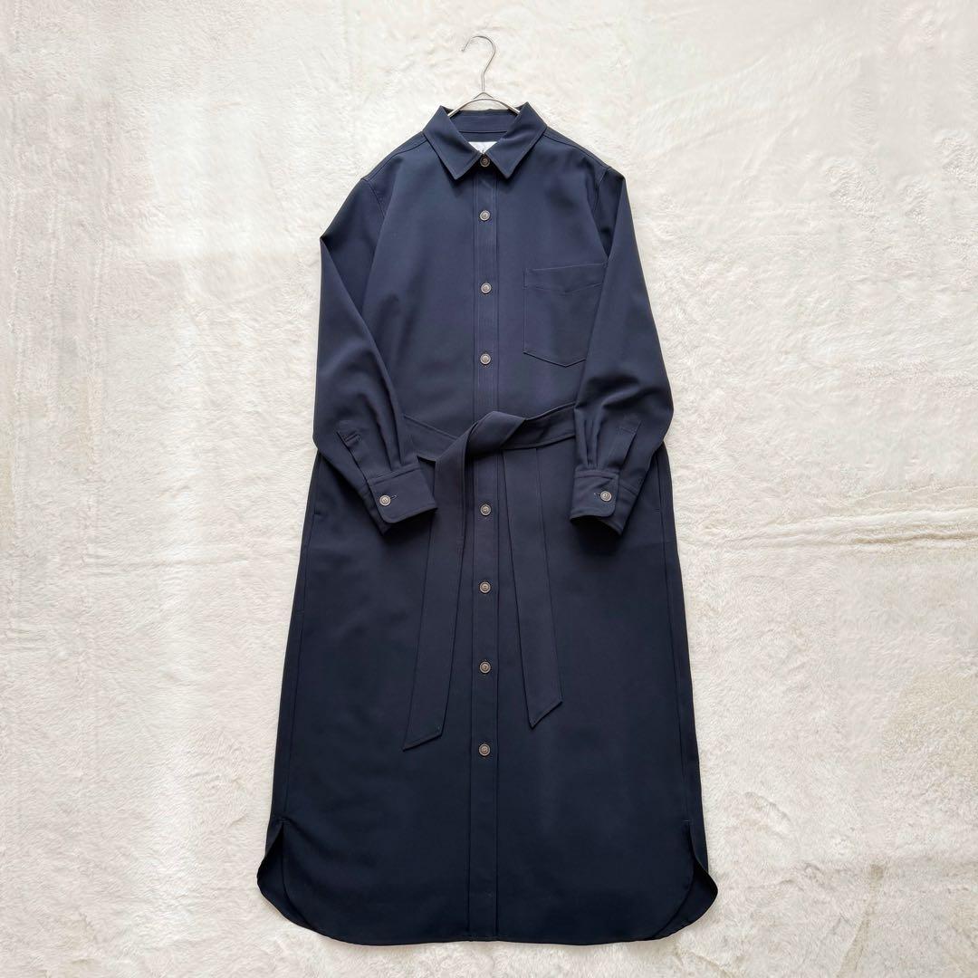 未使用級✨SOEJU ソフトオックスシャツワンピース　Sサイズ ネイビー 現行品
