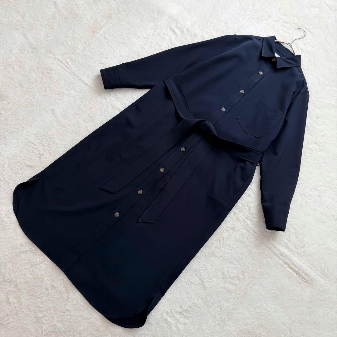未使用級✨SOEJU ソフトオックスシャツワンピース　Sサイズ ネイビー 現行品