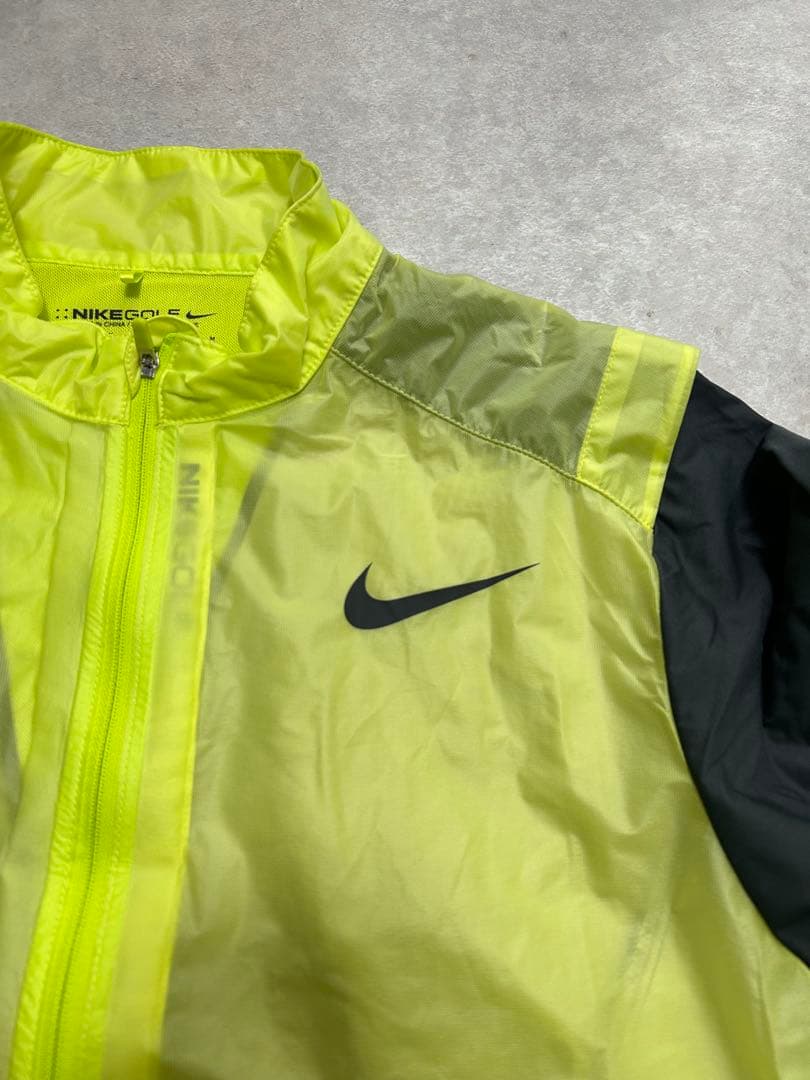 未使用級 Nike Golf 蛍光イエロー ジャケット M ウインドジャケット