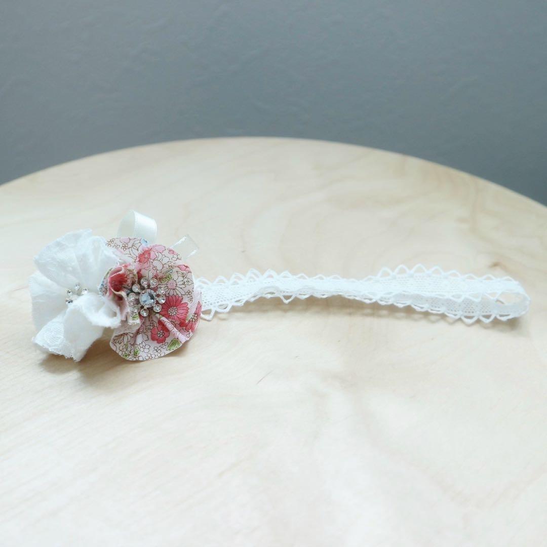 ベビー袴　ハンドメイド　女の子　80cm 花柄　お食い初め　100日祝い　雛祭り