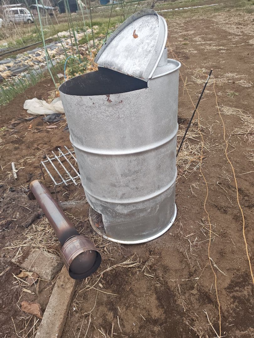 中古 ドラム缶焼却炉 煙突 クロストロル付 引き取り限定